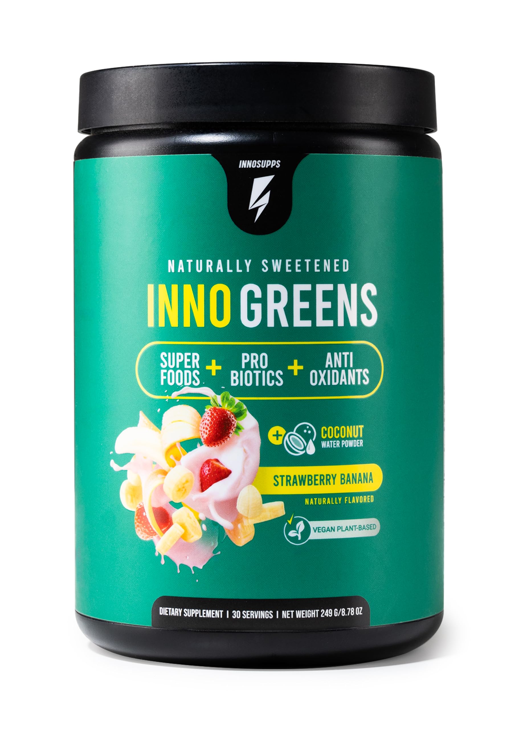 Inno Greens | 28+ Organic Greens & Superfoods | Advanced Prebiotics + Probiotics | Super Antioxidant + Hydration | Spirulina, Chlorella, Ashwagandha | Natural, Non-GMO | 30 Servings (Paradise Punch) — Amazon image 9