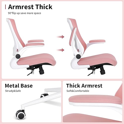 Miniatura 4 de Misolant Silla de dibujo, silla de oficina alta para escritorio de pie, silla de oficina rosa silla ergonómica con soporte lumbar ajustable en