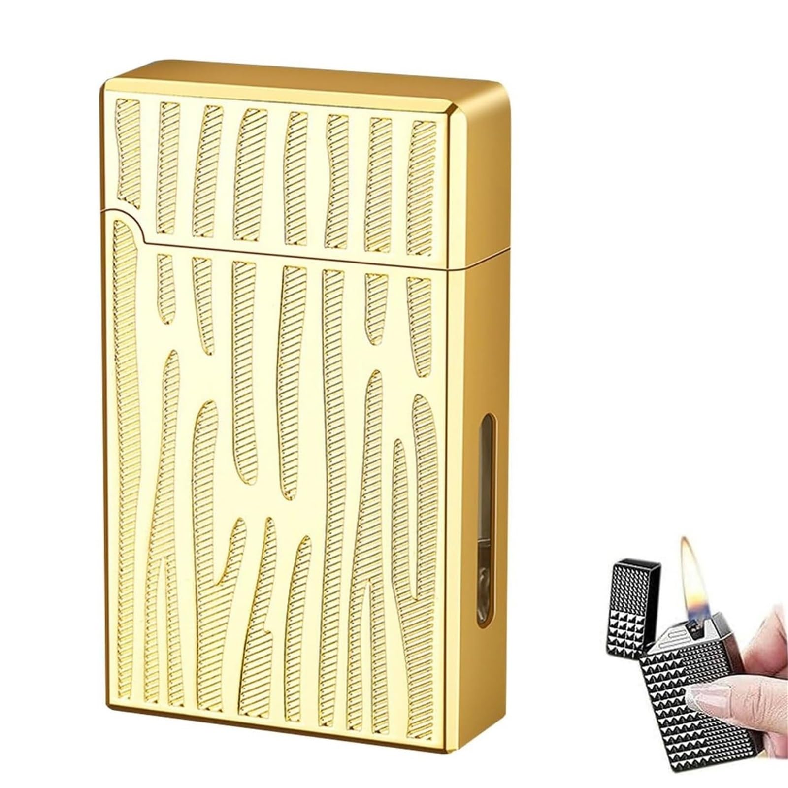 Metal smart voice-activated kerosene lighter with four ignition modes and visible oil tank, suitable for barbecue, candles, outdoor use, and men's gifts(D)