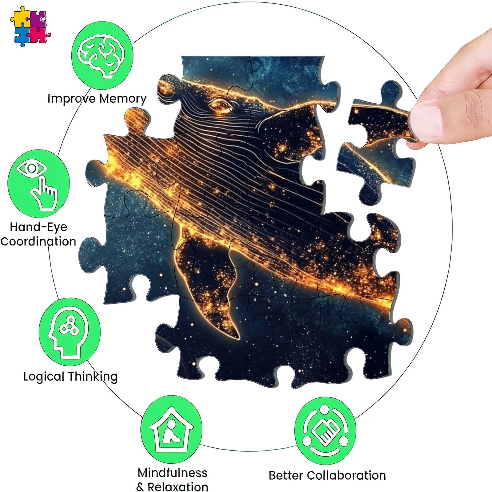 Puzzle 6000 elementów, wieloryb Dream Puzzle 6000 elementów dla dorosłych i dzieci, Premium artystyczna łamigłówka, 179,5x105,5 cm Klasyczna gra Puzzle dla dorosłych, dekoracja domu, prezent dla