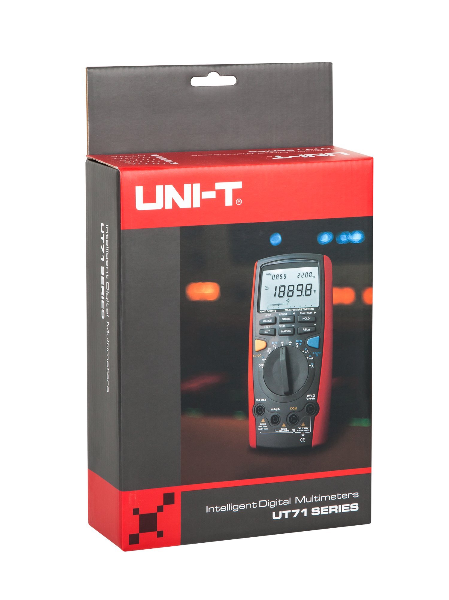 Cyfrowy miernik uniwersalny UNI-T UT71D/MIE0092 tester napięcia, prąd AC/DC, test ciągłości obwodu i diod, pomiar temperatury
