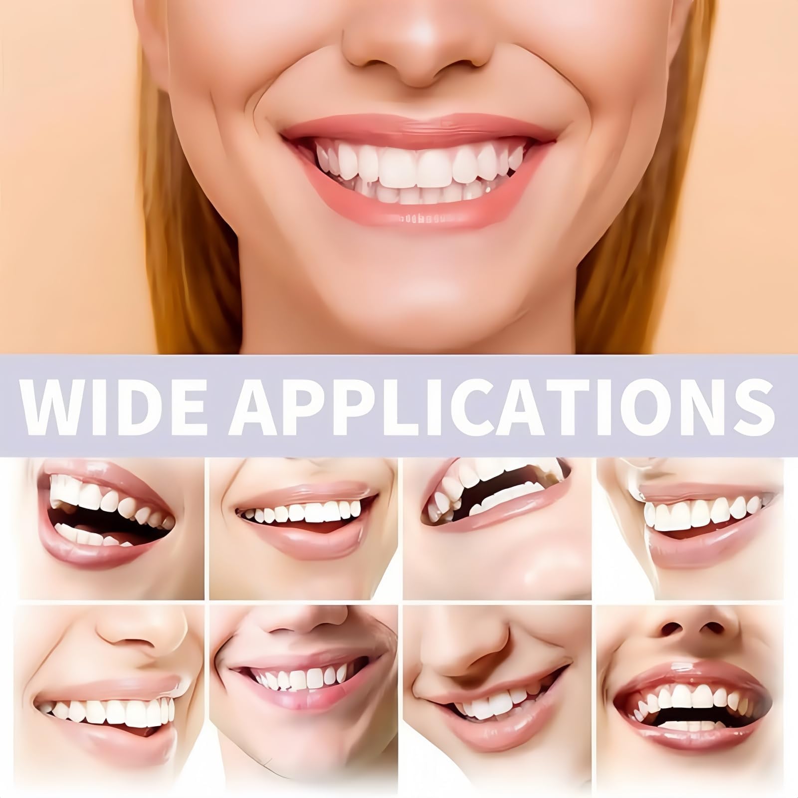 Kit de Prótesis Dentales de Silicona para Mujeres y Hombres | Prótesis Dental Temporal, Dientes Blandos, Protectores Bucales Instantáneos, Solución de Sonrisa y Boca Completa