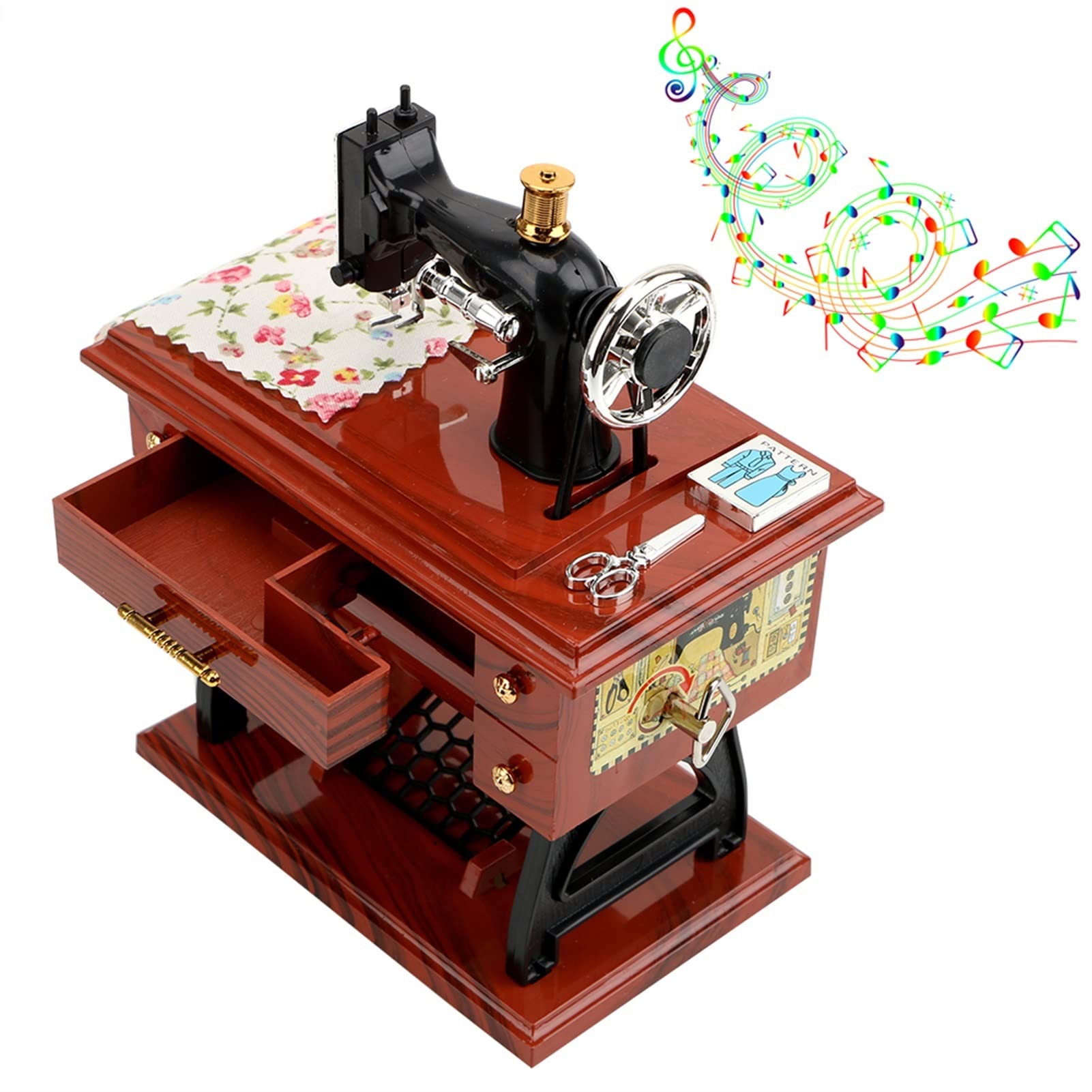 Carillon, per Ragazze Donne Decorazione della casa Mini Macchina da cucire Style Style Box Regalo di Natale Regalo di Natale Regalo Di Compleanno Regalo A Mano A Mano Scatola di musica Retro per Compl