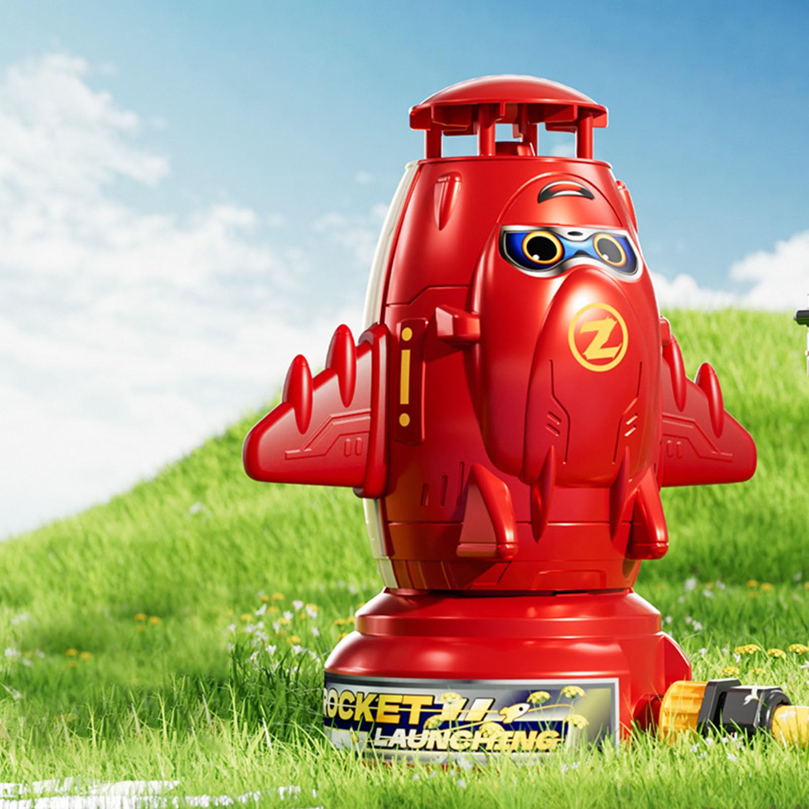 Rocket Arroseur à Eau – Fusée De Jardin Pour Enfants, Jet D'eau Réglable, Autocollants Inclus