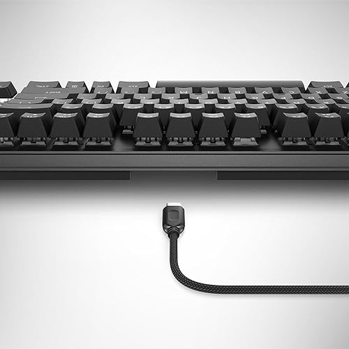 Miniatura 13 de Alienware Teclado para juegos Tenkeyless AW420K - Lado oscuro de la luna - cableado, programable, rojo cereza MX, USB, AlienFX RGB 16.8 millones