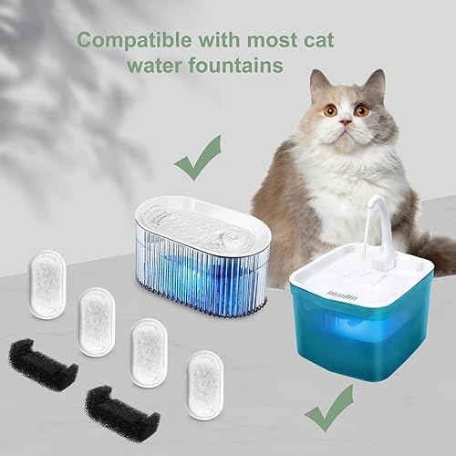 Miniatura 6 de Paquete de 6 filtros de fuente de agua para mascotas, filtro de esponja para perros para gatos, dispensador de agua de impurezas, filtro dispensador