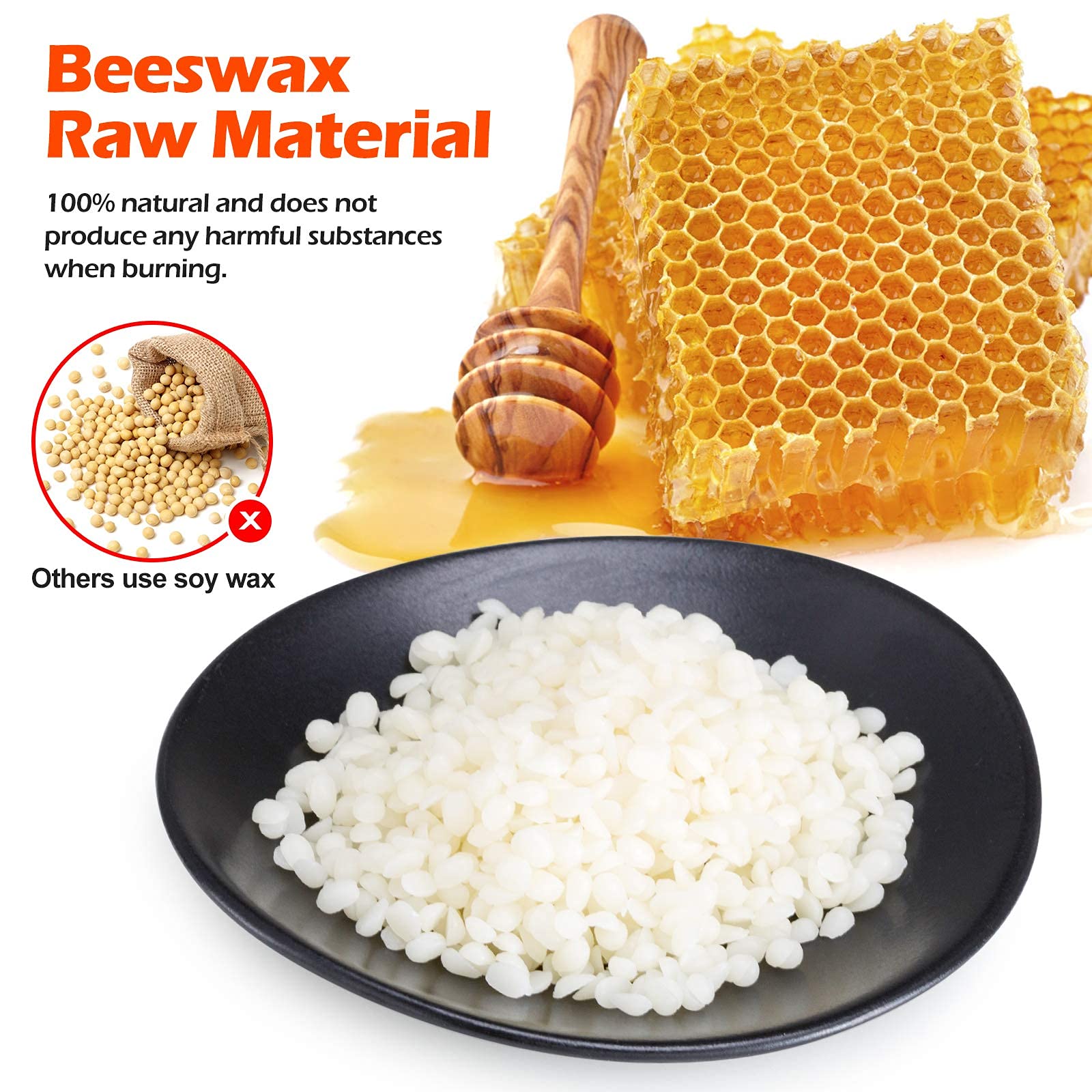 Cera D'Api In Blocchi - 2 Pezzi 50x50x14mm Per Candele, Lucidatura Legno E Pelle, Impermeabile