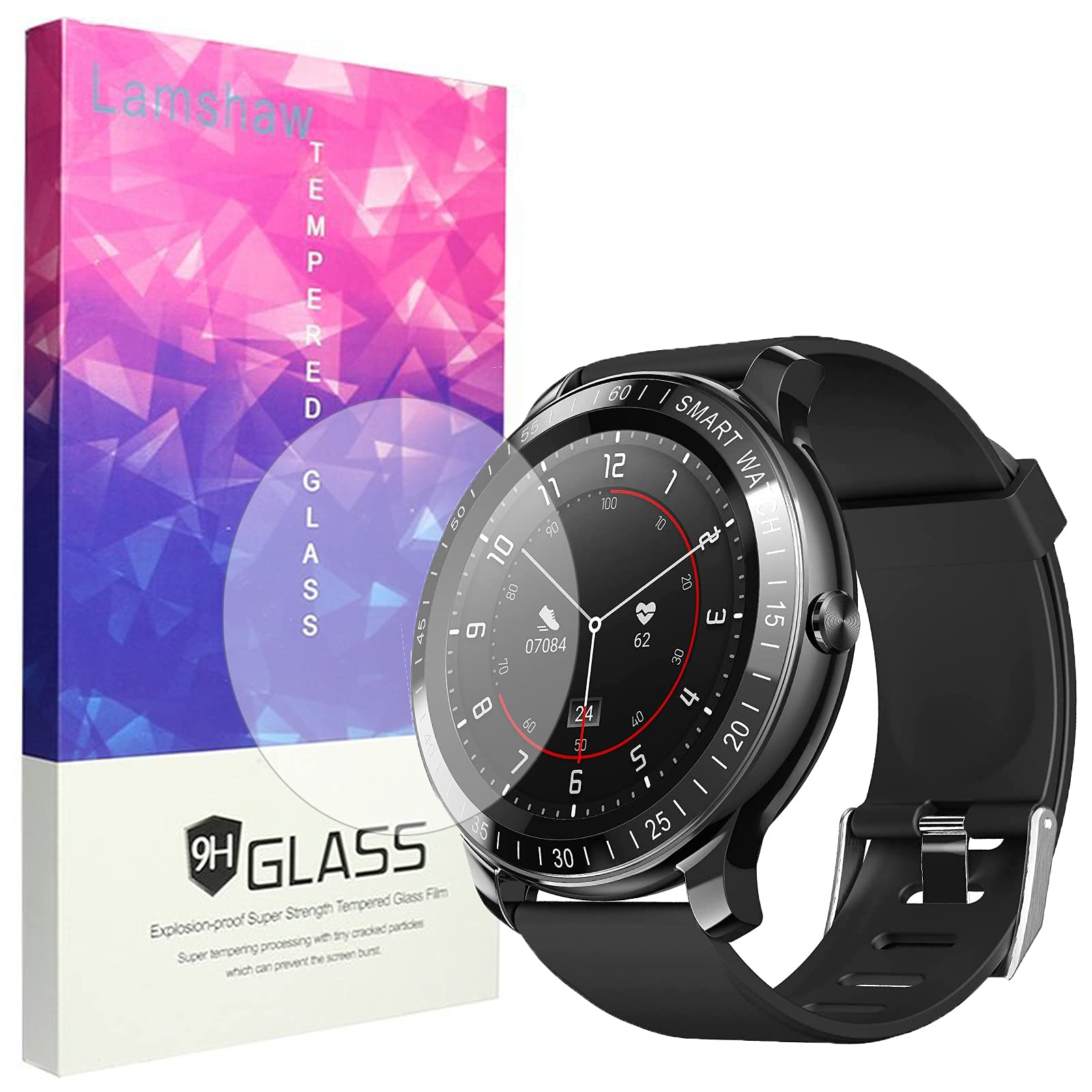 Compatible with ZEEKER Smart Watch Screen Protector, 9H Tempered Glass Screen Protector Compatible with ZEEKER Fitness Tracker Watches (3 pack)