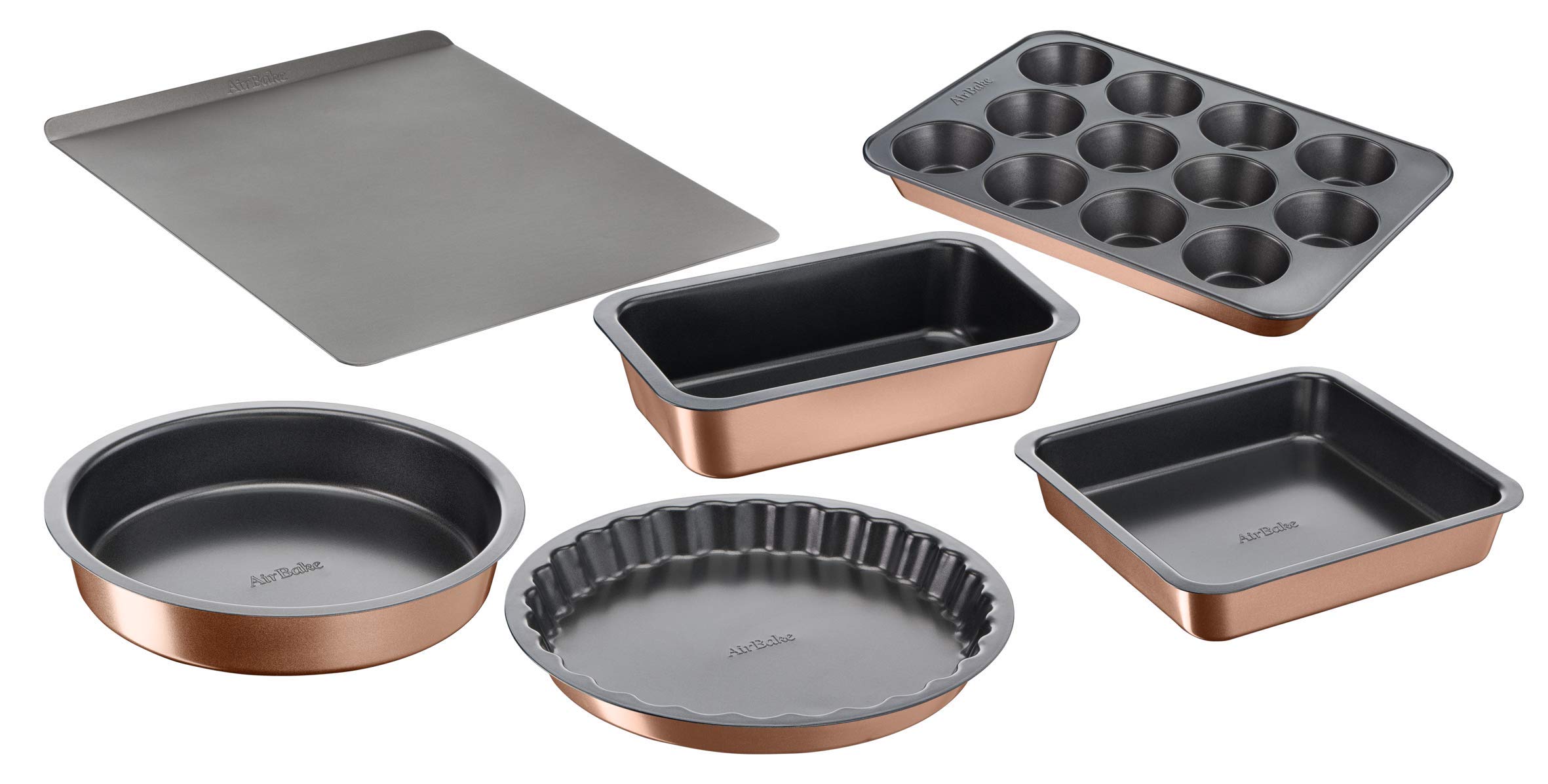 Tefal - J2558314 - Airbake - Molde para tartas (27 cm, antiadherente, acero al carbono), color marrón