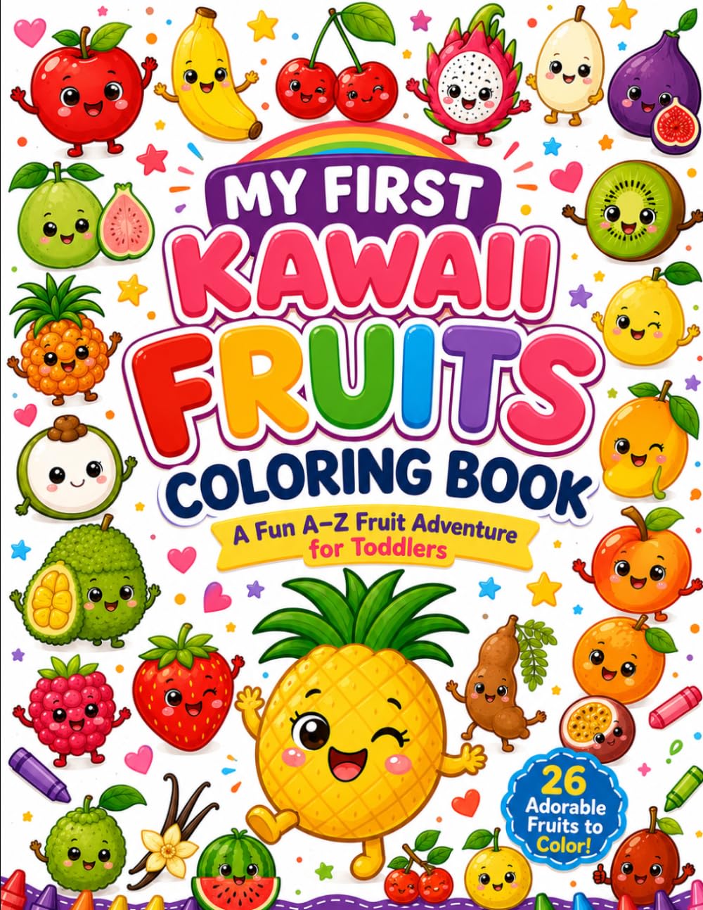 My First Kawaii Fruits Coloring Book: A Fun A–Z Fruit Adventure for Toddlers