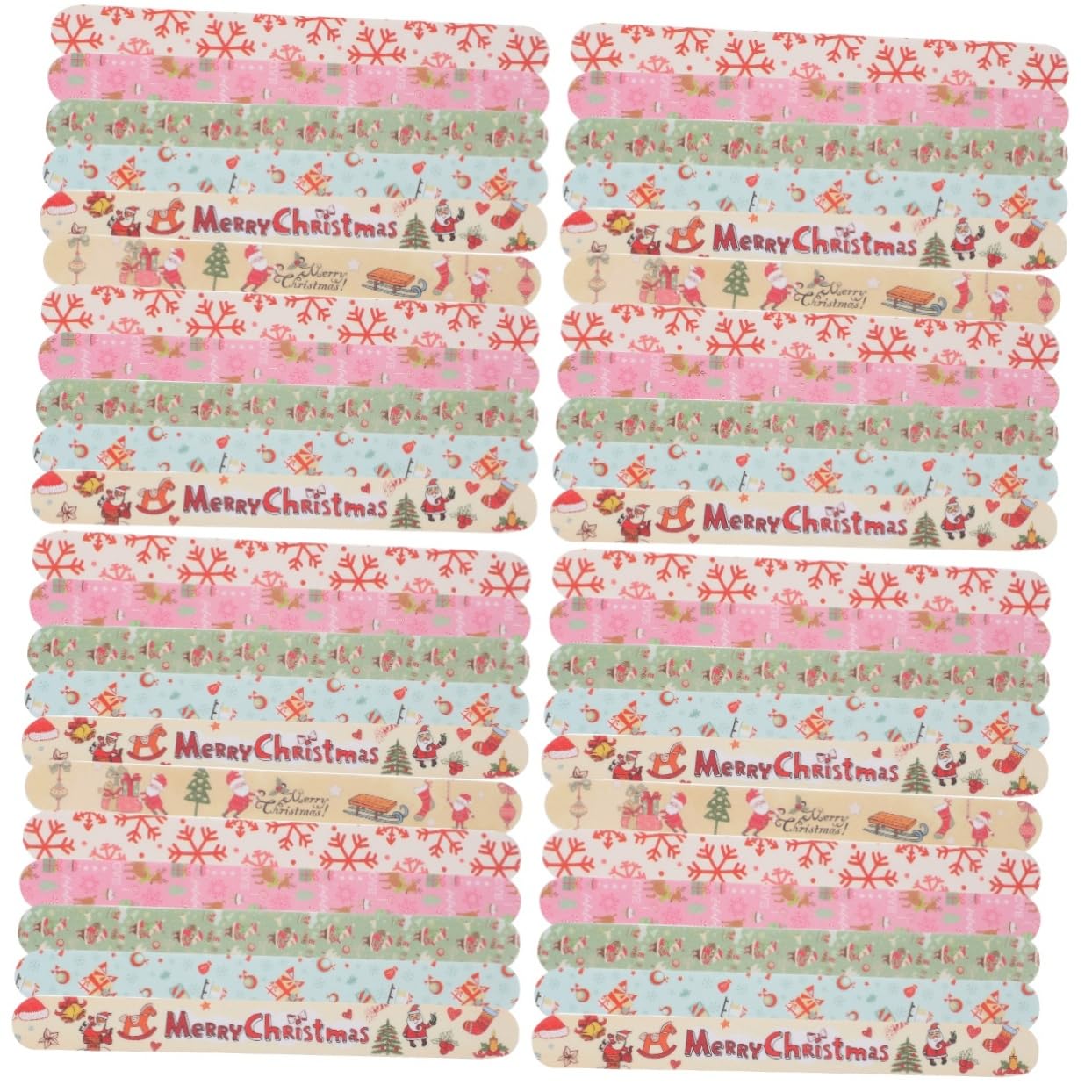 WOONEKY 4 Set di Lime per Unghie Natalizie con Motivo a Renne Blocco Lucidante per Unghie Forniture Portatili Pezzi * 4