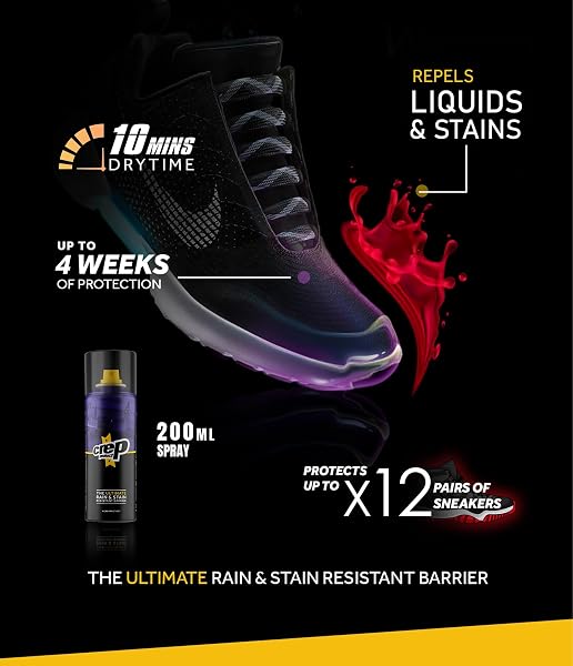 Crep Protect Shoe Protector Spray - 200ml Rain & Stain Waterproof Nano Protection for Sneaker, Leather, Nubuck, Suede & Canvas - 1