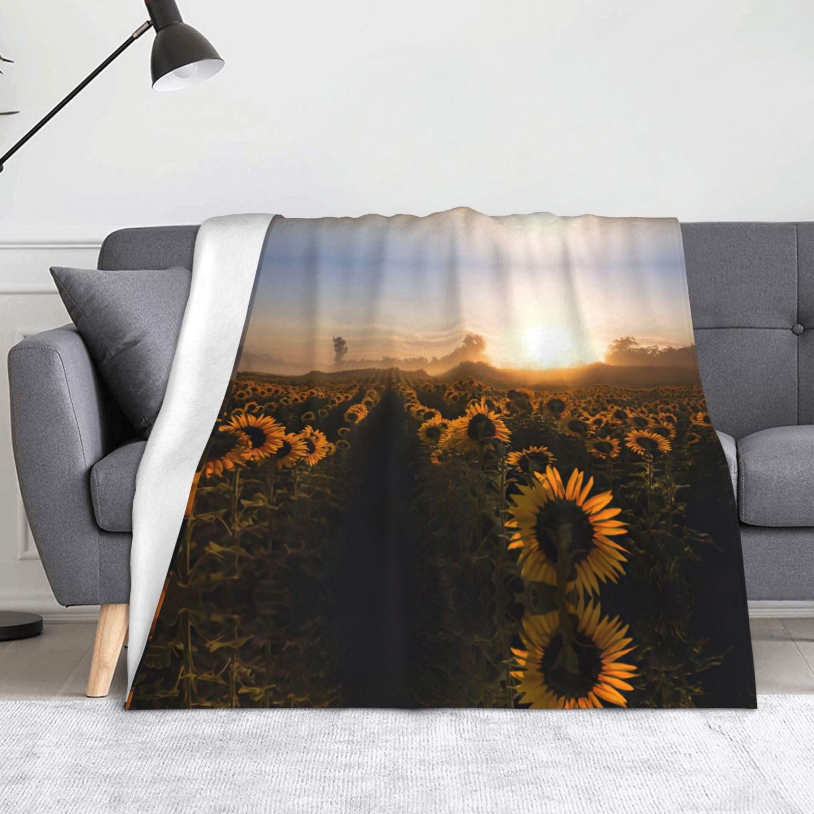 Couverture douillette motif tournesol pour vos soirées lecture