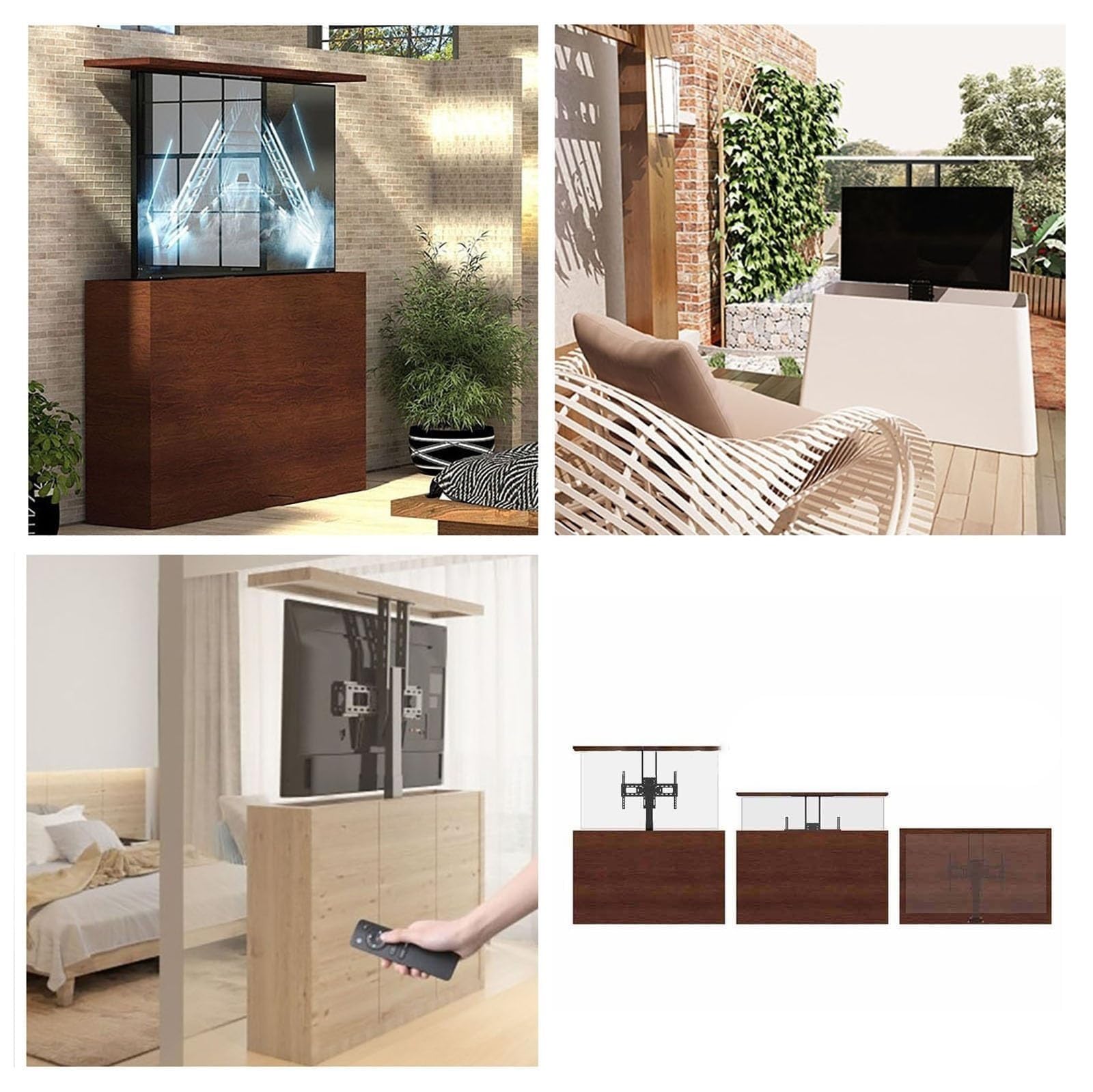 Soporte de Montaje para TV Elevador eléctrico de TV - Ajustable - Elevador eléctrico telescópico de TV - hasta 60 kg, Recorrido en Menos de 40 Segundos (tamaño: para Elevador de TV