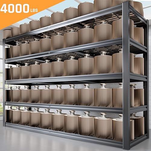 Miniatura 3 de Estantes de almacenamiento de 78 pulgadas de ancho, estantería de garaje resistente, estantería de metal de 5 niveles, estantes ajustables,