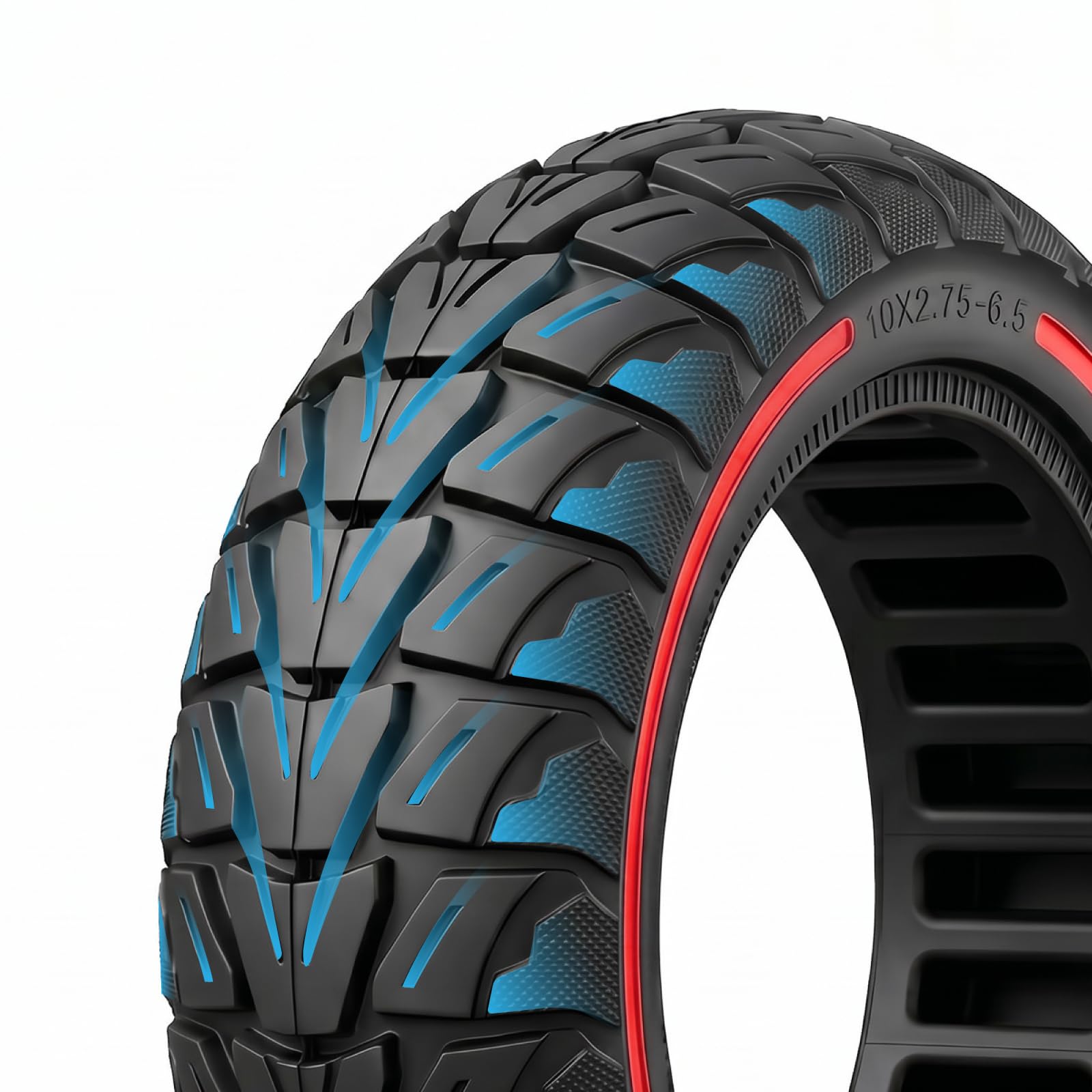 10 pneumatici in gomma piena da 2,75-6,5 per Kukirin G2/G3/M4 Max Roller (rosso, 2 pezzi) | Pneumatici anteriori e posteriori 10 pollici Honeycomb Solid per Kukirin G2 Master 2025/G2 Ultra/Urban Glide ECross