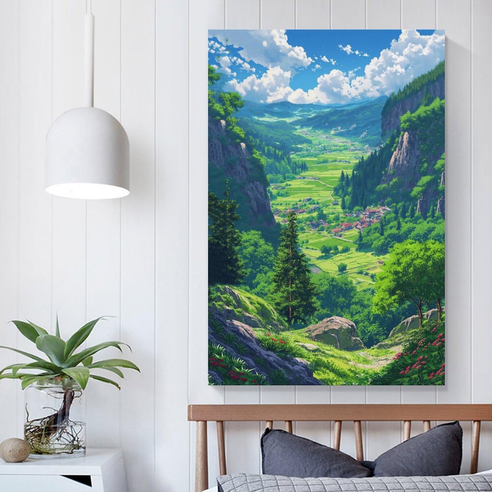 Amazon.co.jp: ポスター 山 自然 風水 絵 山の絵 緑の絵 玄関