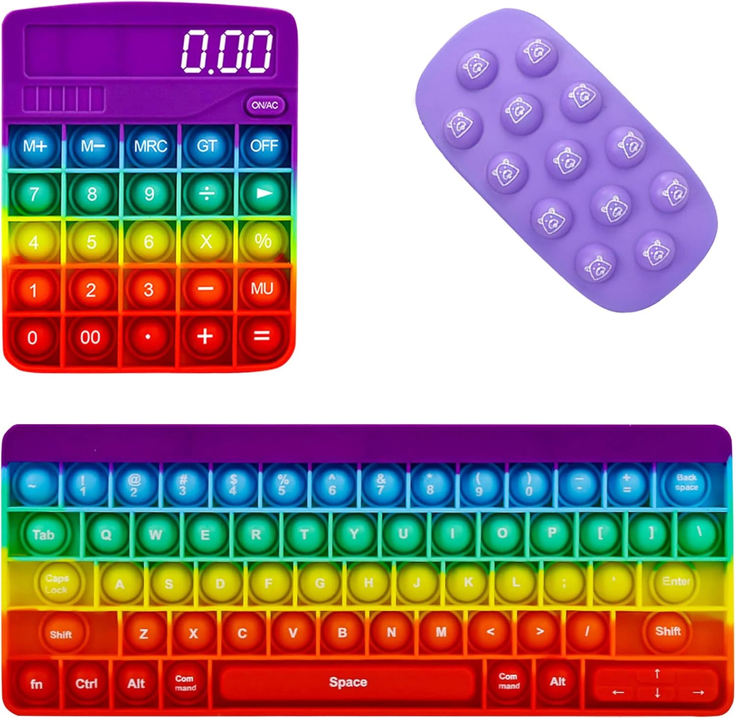 市場 キーボード 文字付キーボード マウス プッシュポップ スクイーズ玩具 2点セット