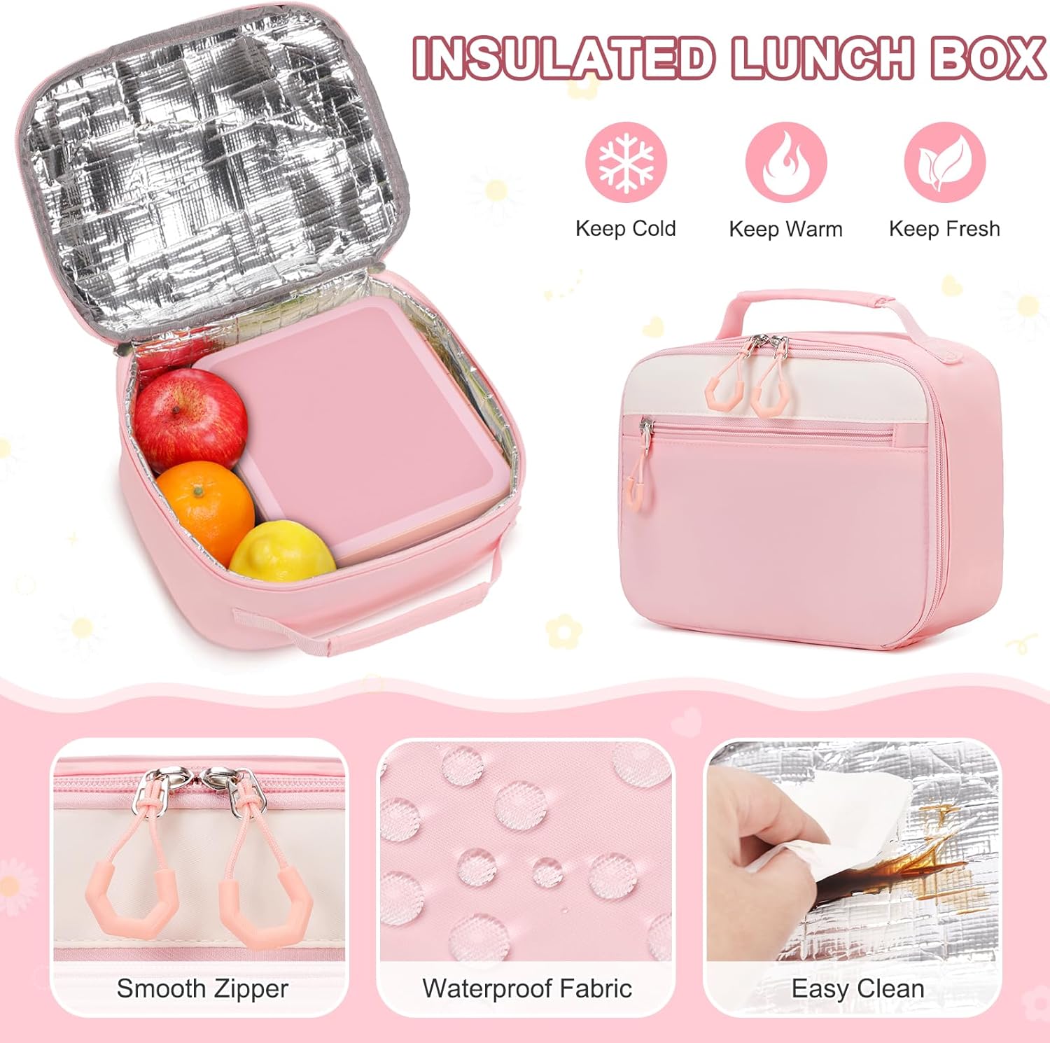 4pcs Girls Backpack Set, Backpacks for Girls with 14OZ Water Bottle Lunch Bag for Teens Elementary Middle School - Image 9