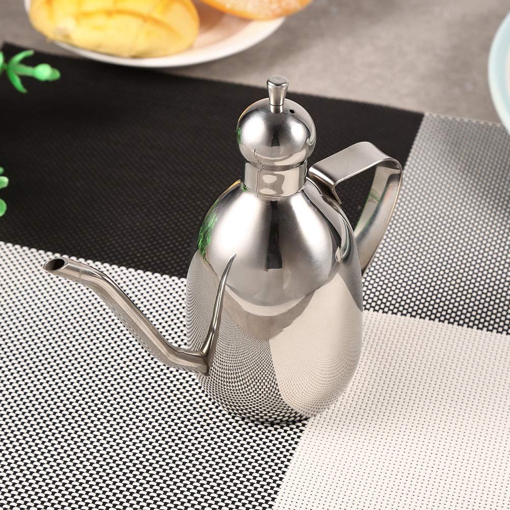GEERYZHE Stainless Steel Olive Oil Dispenser Bottle, DripSpout Modern Oil Bottle for Kitchen Cooking Oil Container Use 0.35L Capacity - Image 4