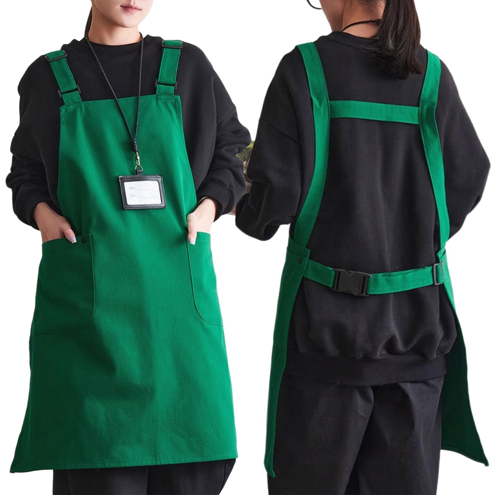 Grembiuli Grembiule da Cucina in Cotone con 2 Tasche Donna, Uomo Grembiuli da Lavoro