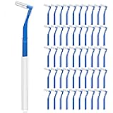 50 Count Angle Interdental Brushes for Braces, Tight(0.7mm), L- Shaped Interproximal Floss for Dental Plaque Removal Health