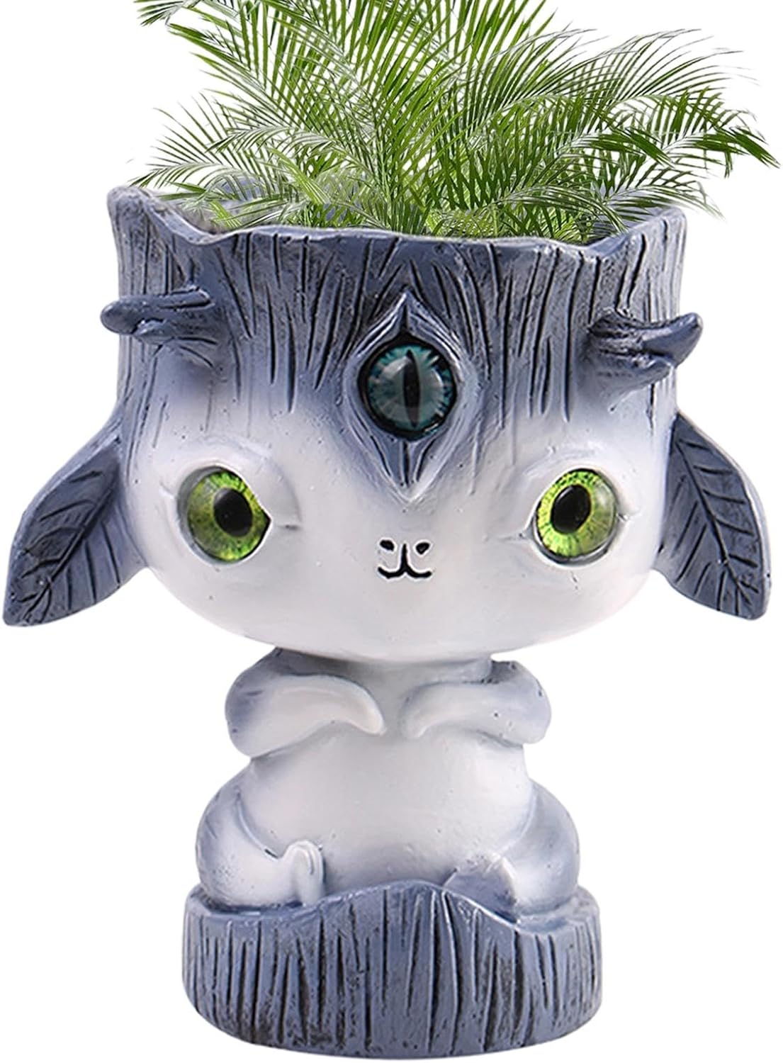 Alien Flower Pot Statue, Cute Alien Flowerpot, Resin Alien Planter Pot, Creative Succulent Planter, Fantasy Head Flowerpot, Big Eyes Garden Planter, Cute Resin Planter for Succulents