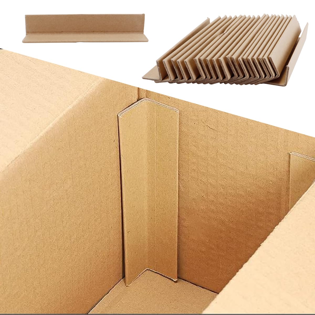 Lot de 20 protections d'angle réglables en carton pour emballages, œuvres d'art, cadres, livres, épaisseur 3 mm, 150 x 30 mm