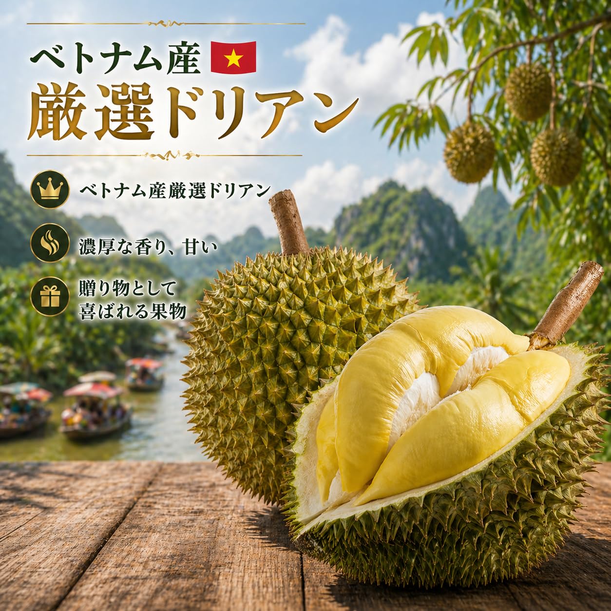 Amazon.co.jp: ベトナム産 Ri6ドリアン 濃厚で甘い味わい 特大サイズ
