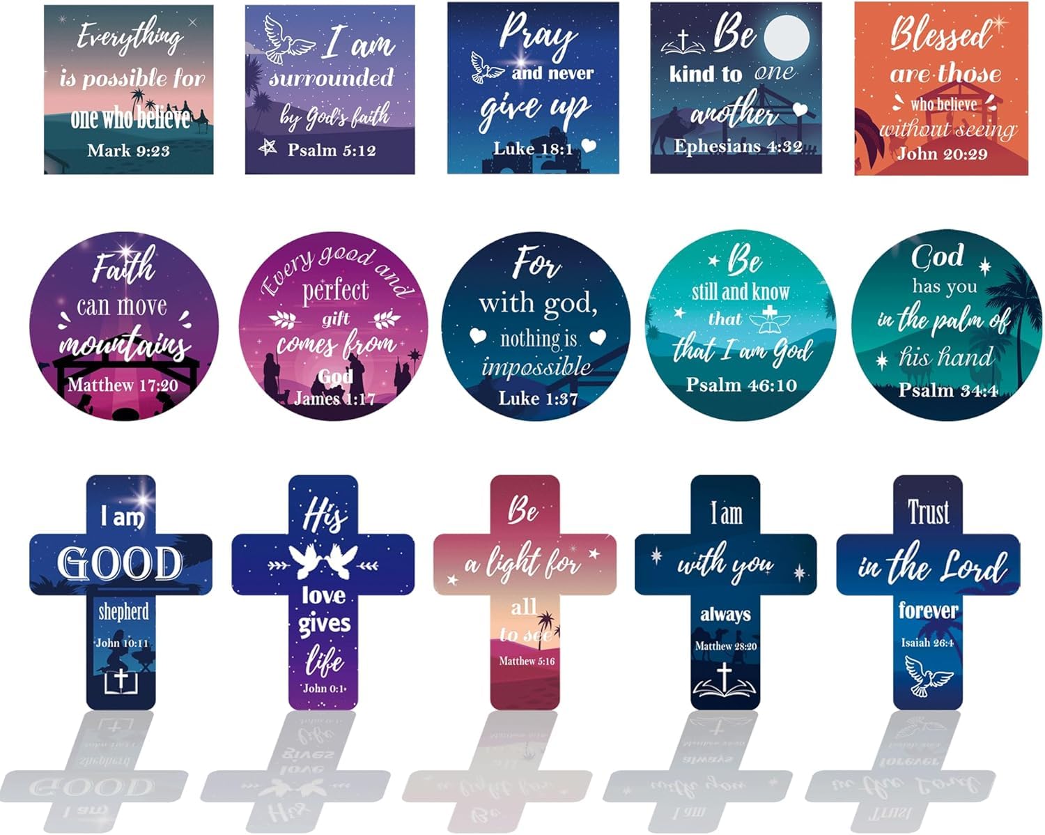 Inspirational Bible Verse Fridge Magnets 15 Pack Motivational Quote Christian Magnet Spiritual Bible Verse Magnet for Refrigerator Supplies