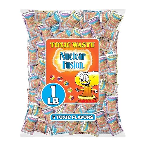 TOXIC WASTE - Dulces Agrios Peligrosamente de Fusión Nuclear - Sabores de Frambuesa-Limón, Piña-Maracuyá, Uva-Fresa, Plátano-Arándano, y