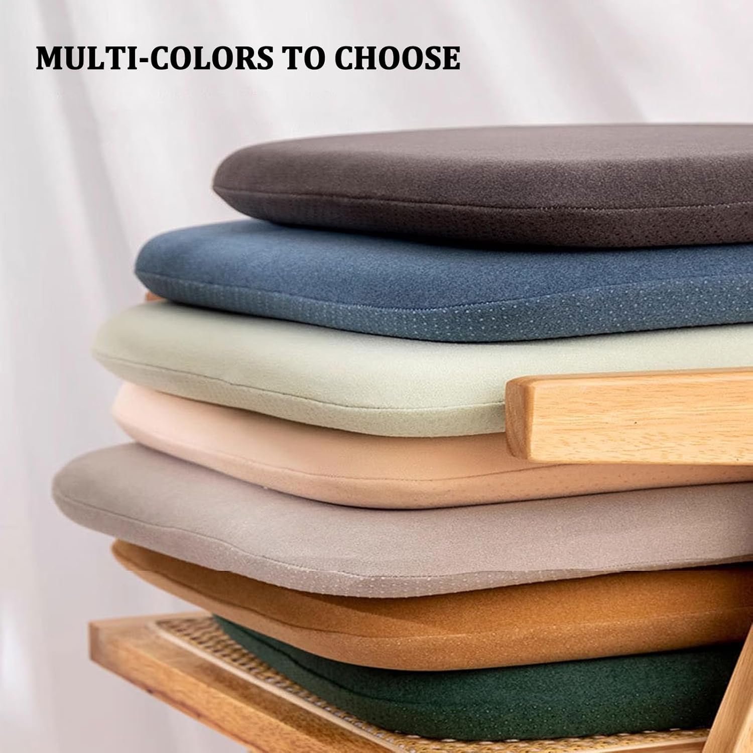 Chair Cushions for Dining Chairs 1 2 4 6 Pack U Shaped, Memory Foam Kitchen Chair Cushions with Attache Ties Non Slip Chair Pads for Farmhouse Dining Room Seat Cushion Brown 2pcs
