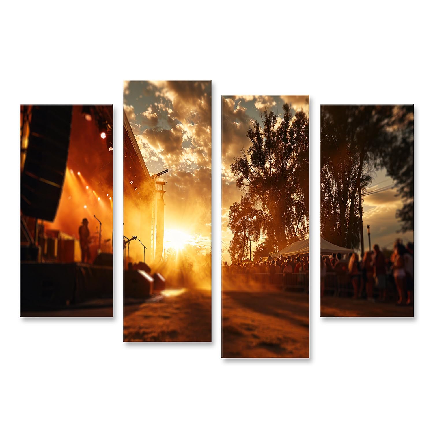 islandburner Prime Bild auf Leinwand Konzert Bei Sonnenuntergang Festival Atmosphäre Bilder Wandbilder Poster