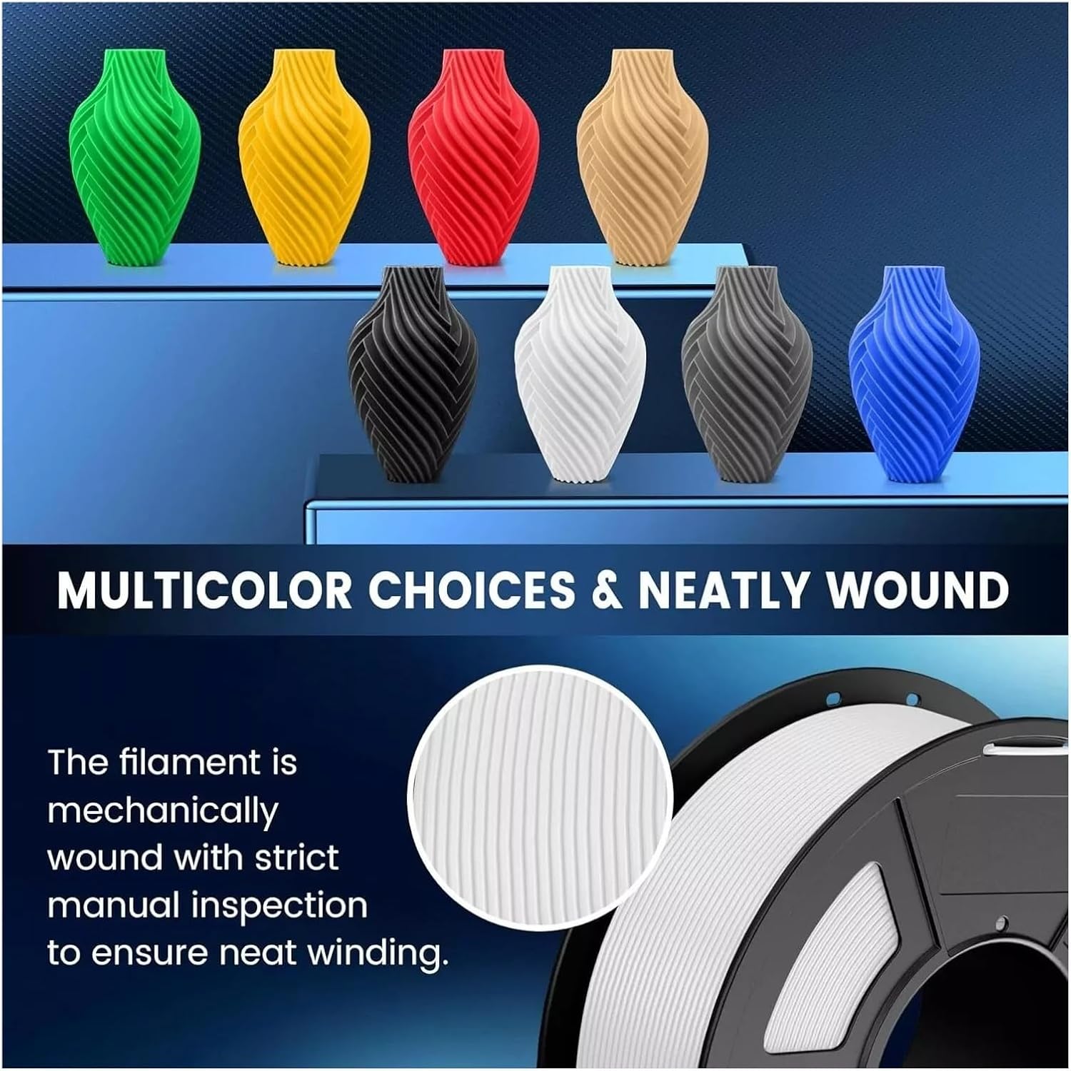 Compatible with JAYO 3D Printer Filament 1.75mm 1.1KG/Roll PLA/PETG/HS Matte PETG/Matte PLA, Neatly Wound for FDM 3D Printers(PETG RDGNBLWTOR)