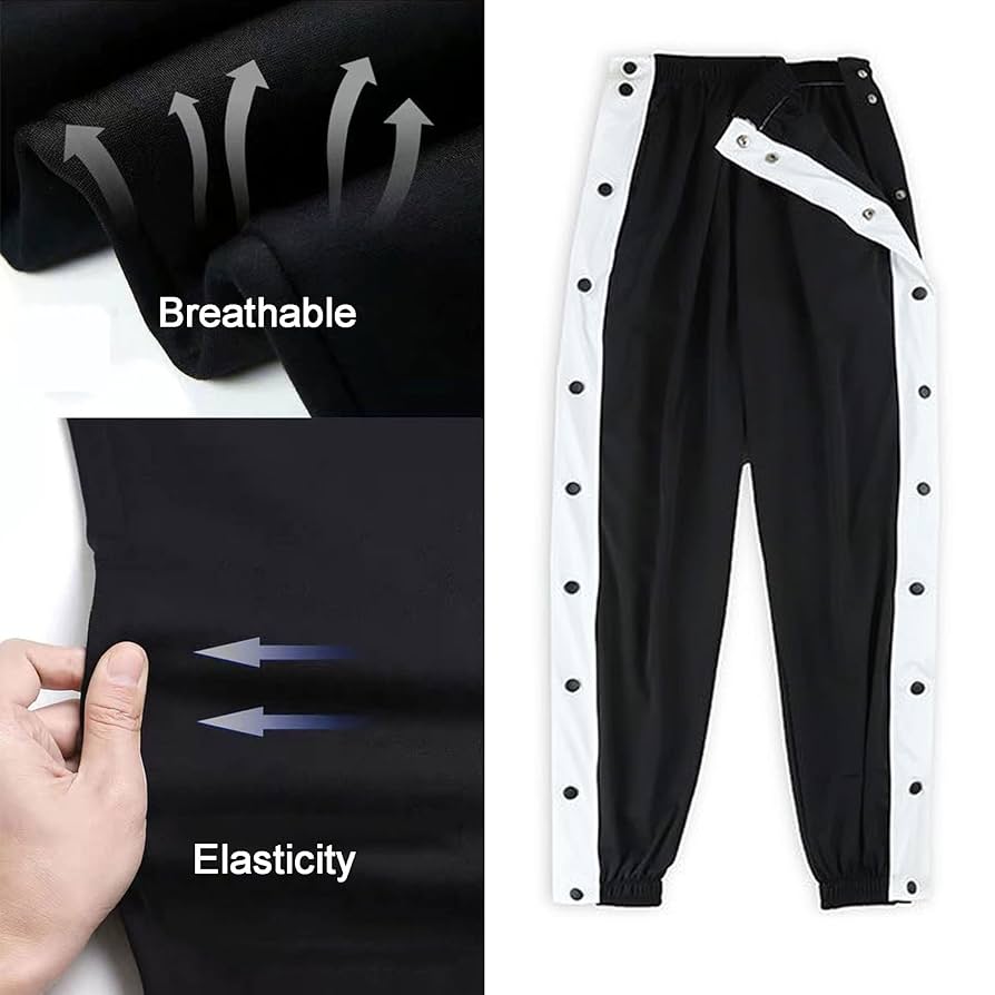 Mens Tear Away Basketball Pants Training Warm up Sweatpants
