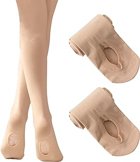Girls Ballet Tights Ultra Soft Transition Dance Tights Convertible Tights for Toddler Kids Girls 1/2/3 Pack
