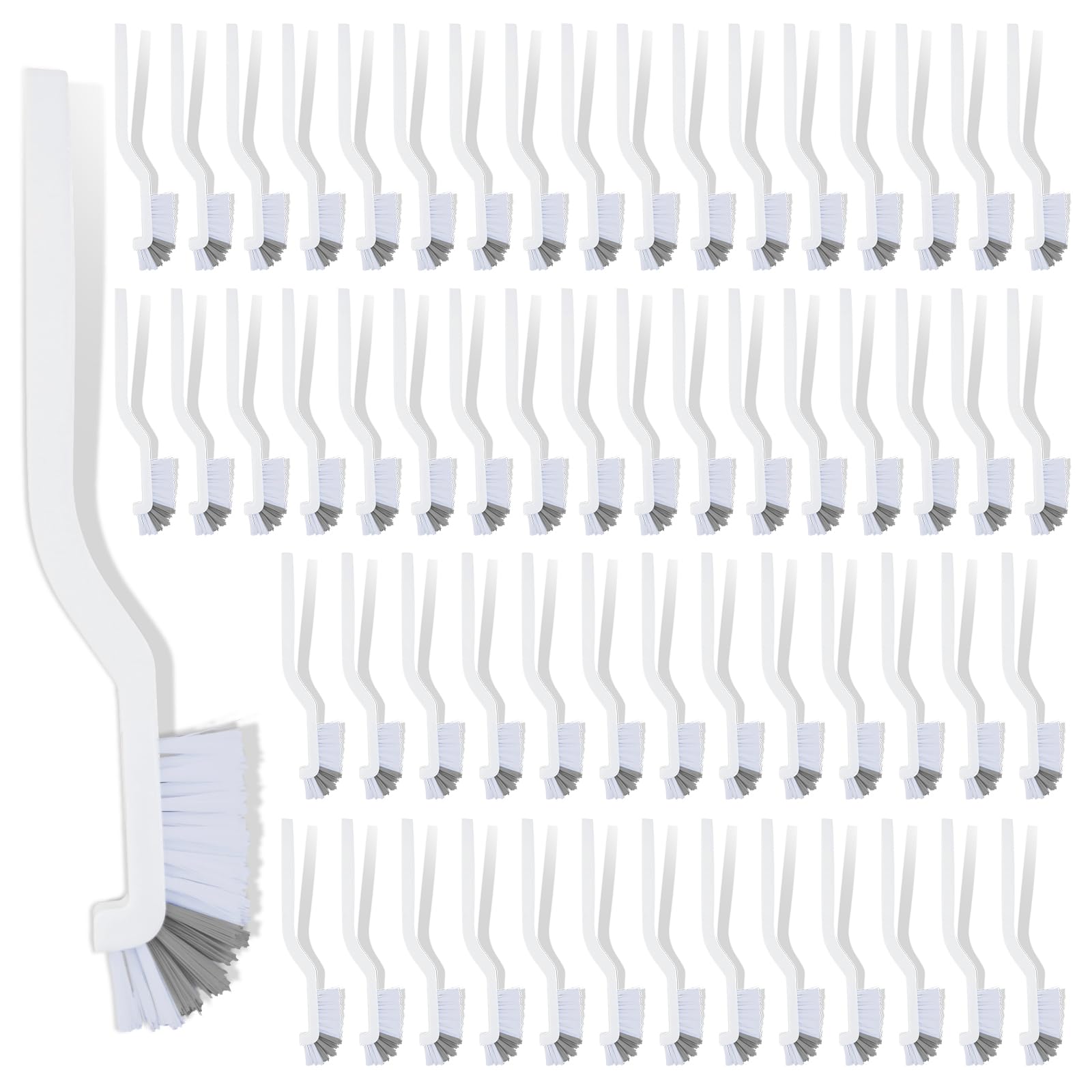 Lot de 60 brosses à récurer de cuisine en vrac avec poils rigides en plastique pour salle de bain, évier, bouteille, vaisselle, fenêtre, carrelage, lignes creuses