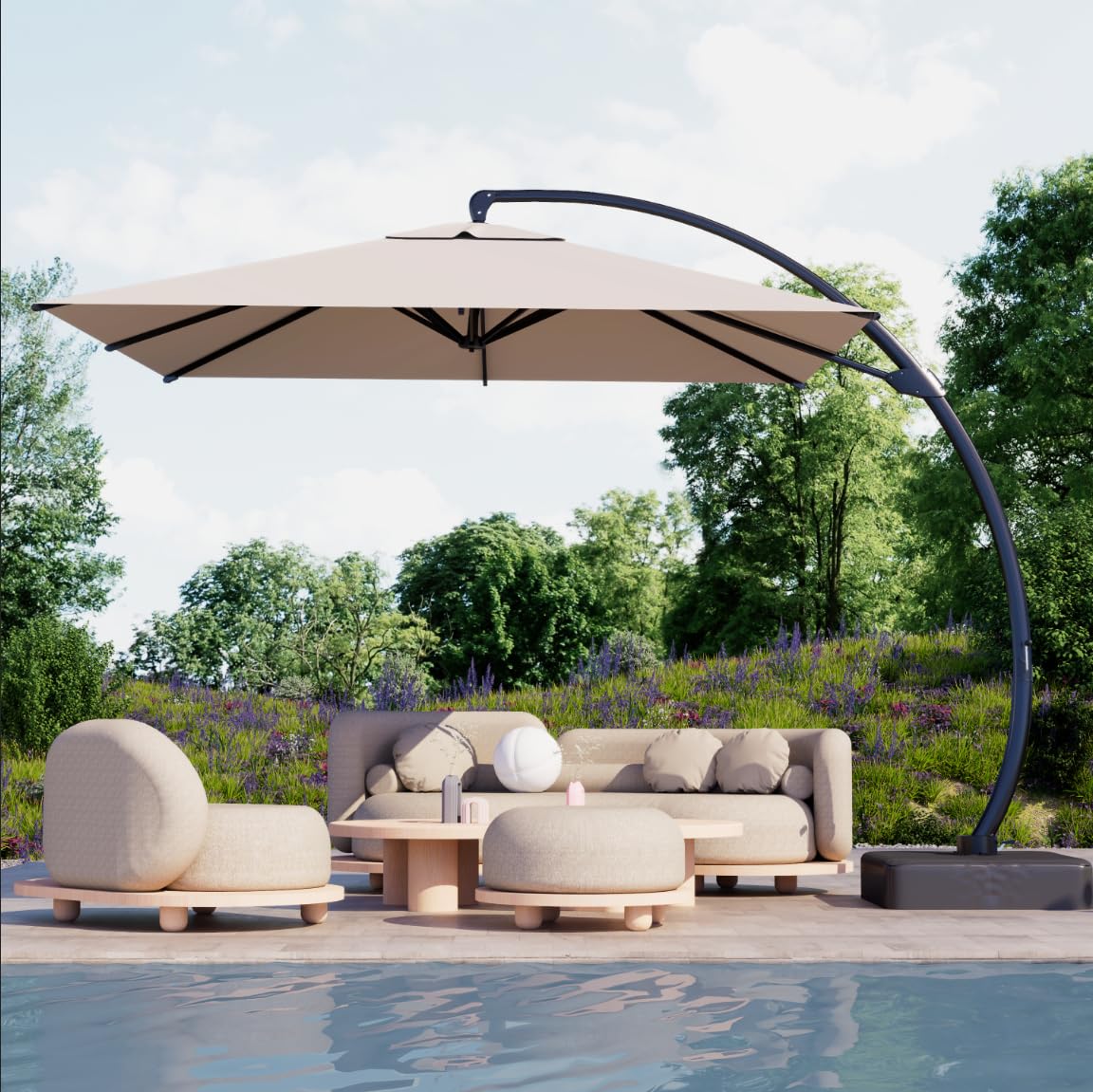 Kingdura 10x10 Cantilever Patio Umbrella