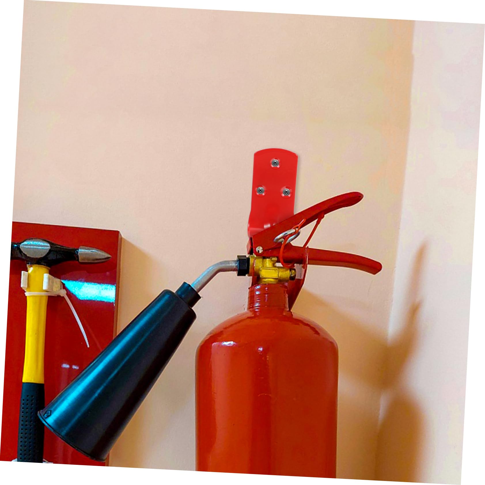 SHINEOFI Gancho Para Extintor De Incendios Ganchos Para Sujetar Extintor De Incendios Montado En El Garaje Abrazadera Pequeña Para Extintor De Incendios Colgador Para 4 piezas x 4