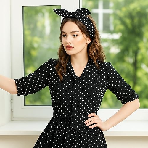 Miniatura 6 de Diadema para disfraz de lunares blancos, diadema de alambre, diadema de Halloween, diadema retro, accesorios para el cabello para mujeres y niñas