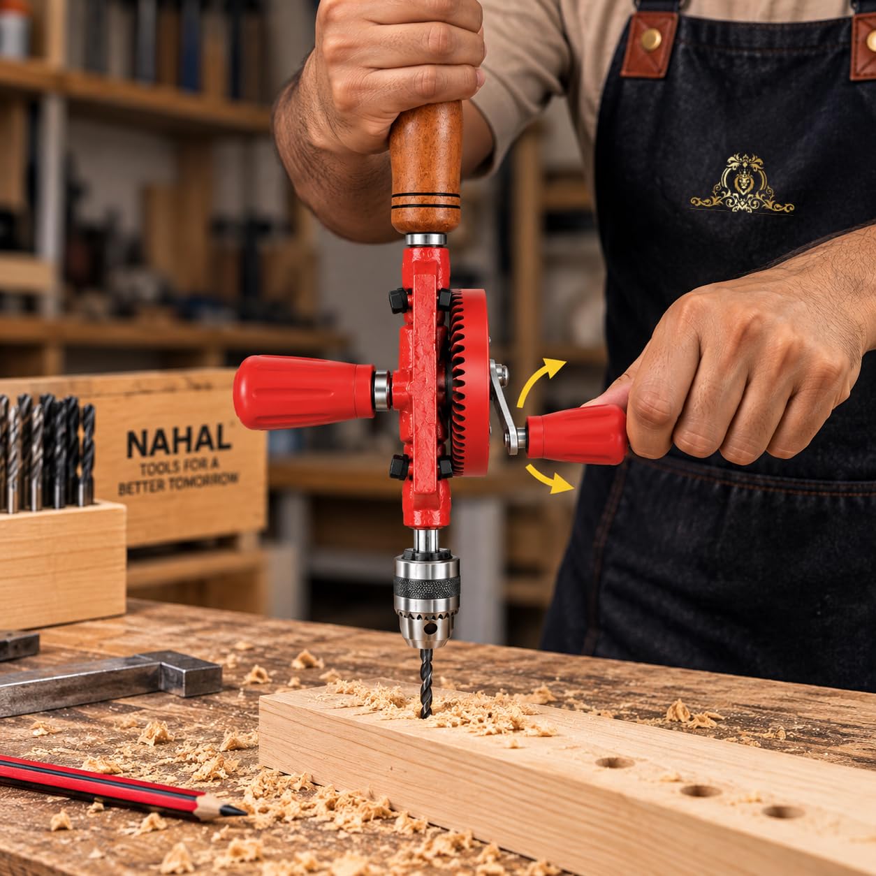 Johnson Tools Nahal 1/4β (6mm) Hand Drill Machine with Japanese Chuck Key Model Ideal for Jewellery Making, Woodworking and DIY Use 3