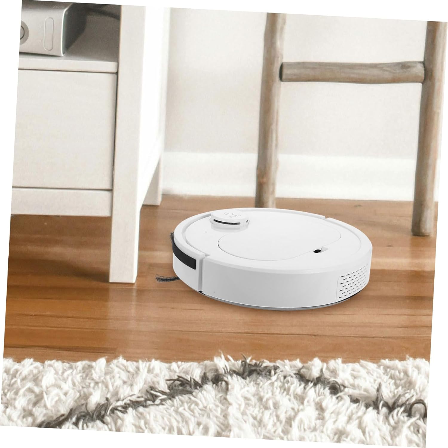 PRETYZOOM Automatic USB Rechargeable Function Intelligent Floor Sweeping Machine for Home White Portable Dust Catcher for Carpets and Hard Floors