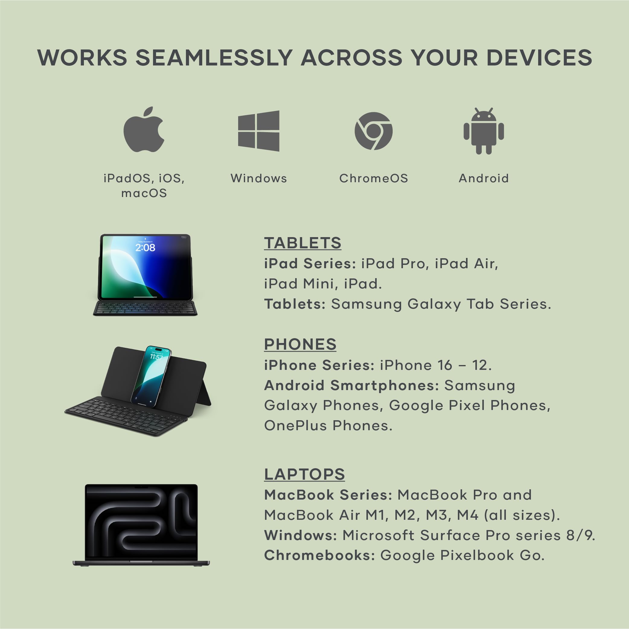 Satechi OntheGo Tastiera Wireless Bluetooth con Supporto, QWERTY US, Nero | Layout Americano, fino a 4 mesi di autonomia, supporto regolabile, fino a 3 dispositivi, per iPad, tablet e laptop
