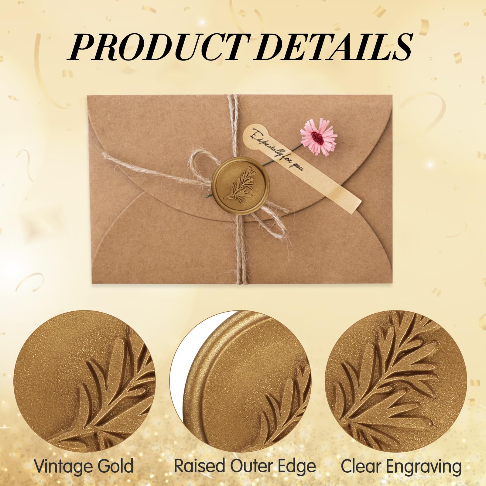 Cachet De Cire Autocollant, Sceau De Cire Mariage – Motif « Oui » – Mimosa Chroma