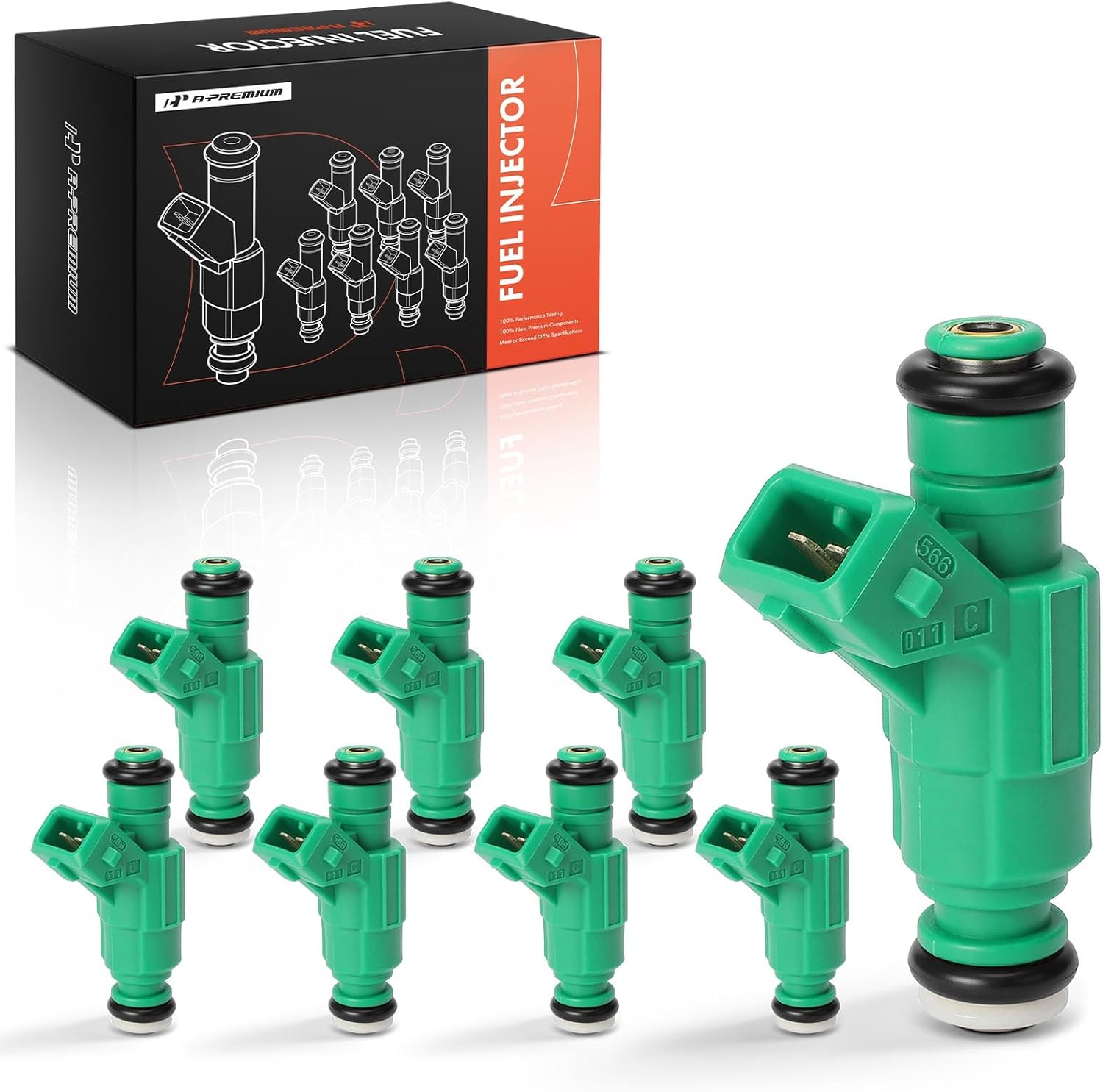 A-Premium Fuel Injectors Compatible with Land Rover Range Rover 1999-2002, Discovery 1999-2004, V8 4.0L 4.6L, Gas, Set of 8, Replace# 0280155787