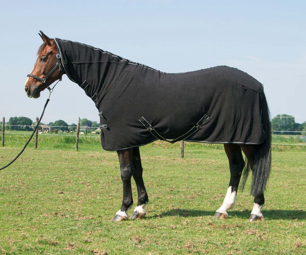 Harry's Horse Deluxe 32200062 05145 CM - Manta de Forro Polar con Pieza de Cuello, Color Negro