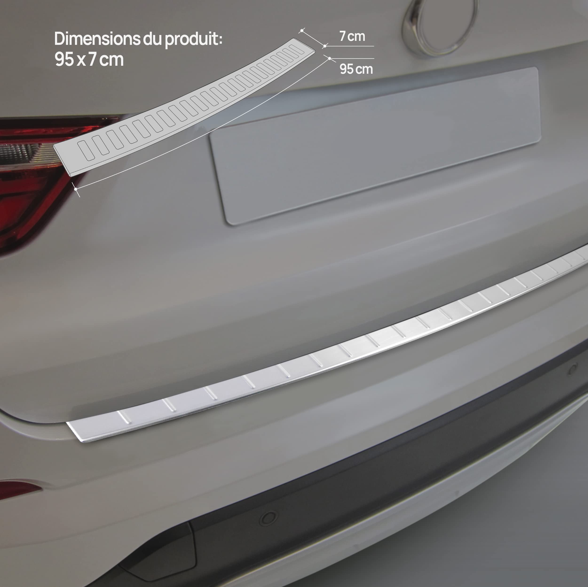 Accessoire Auto Inox Protection Seuil Coffre Pour Opel Vivaro 2019-2024 - Acier Inox Brossé, Installation Adhésive Revêtement Acier Inox