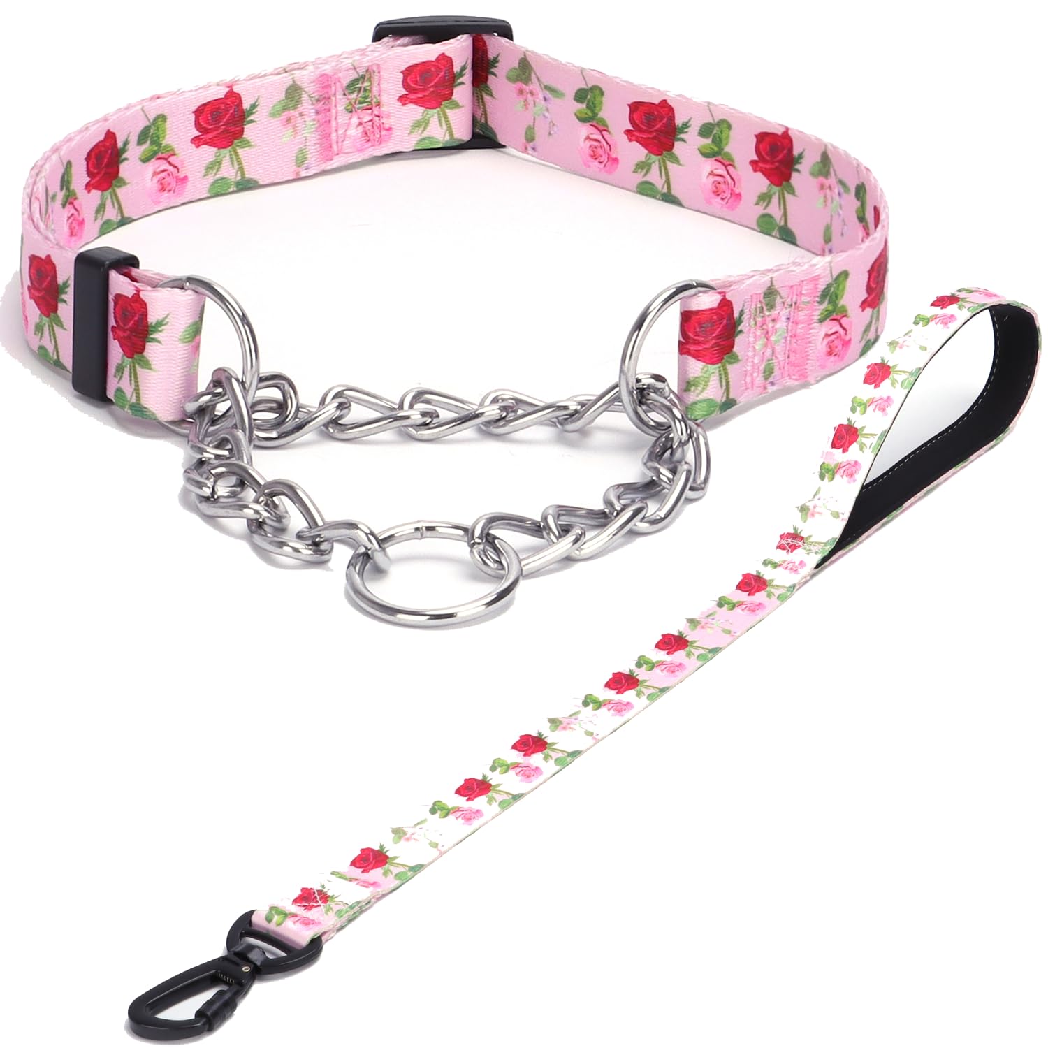 Ensemble collier martingale et laisse NO27 en acier inoxydable durable