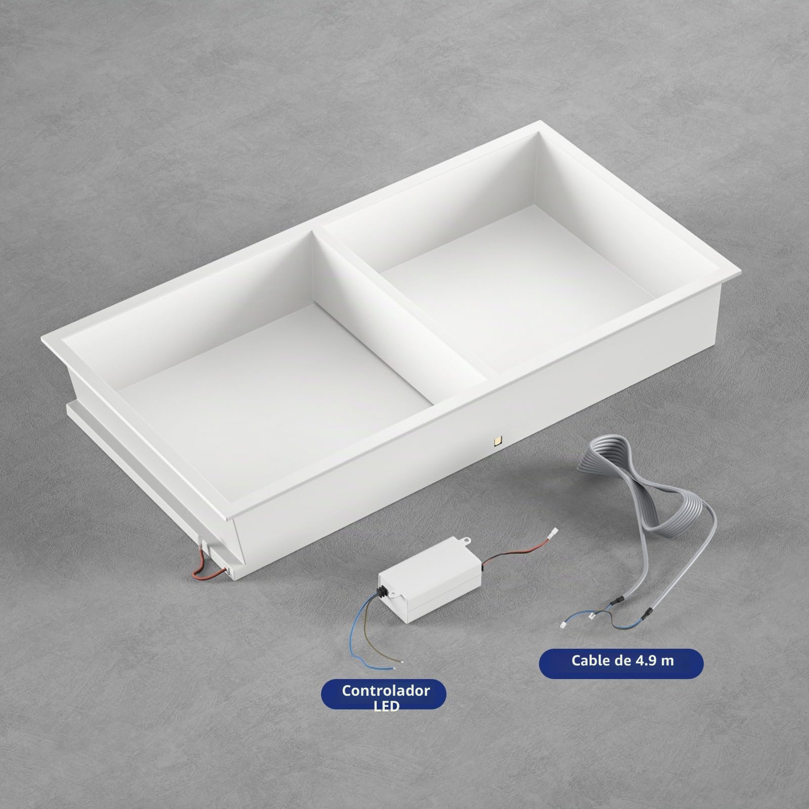 Nicho de pared de acero inoxidable con LED, empotrado, estante de ducha de dos capas, nicho de pared para baño, nicho de ducha, nicho de ducha, 60 cm x 30 cm, no requiere azulejos, color