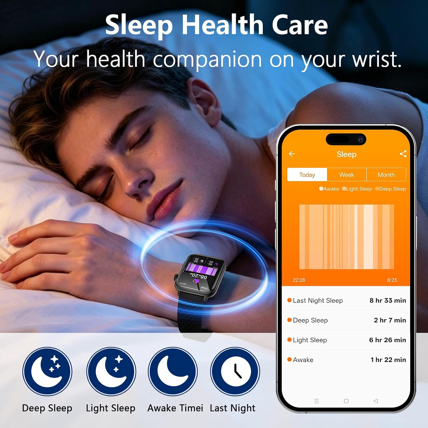 Smart Watches for Men Women,Fitness Tracker - Three Straps,Black | Answer Make Call|1.91'' HD Screen|100+Sport Modes|Heart Rate Sleep Blood Monitor|For iOS Android|IP68 waterproof